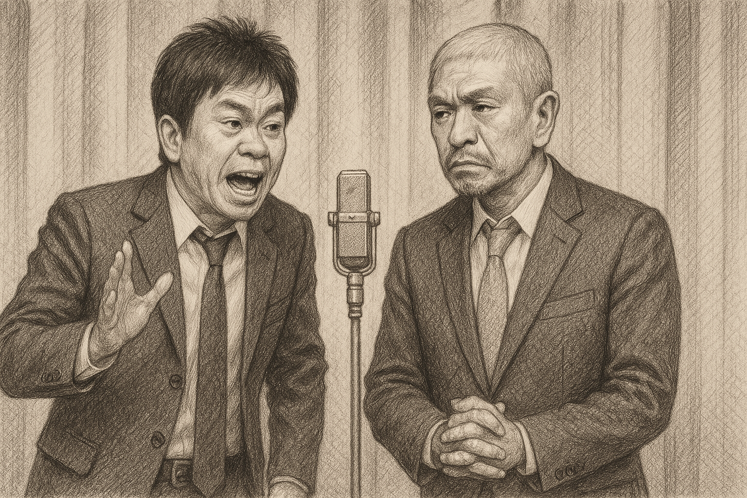 ダウンタウンAI漫才イラスト